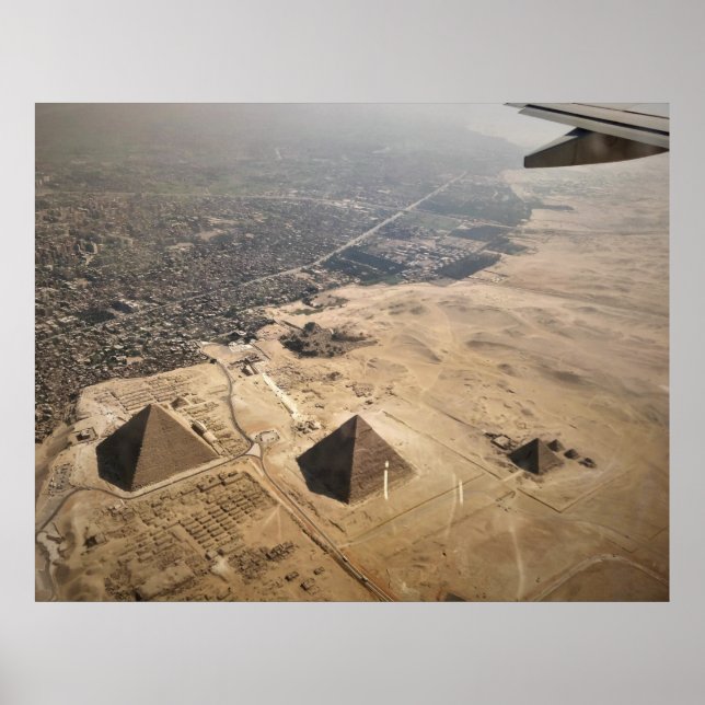 aerial photography of pyramids of Egypt Poster (Front)