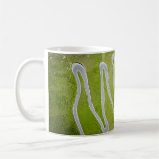 AERIAL PHOTOGRAPHY OF ROAD COFFEE MUG