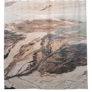 AERIAL PHOTOGRAPHY OF ROCK MOUNTAIN SHOWER CURTAIN