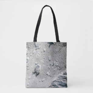 Aerial photography of rocks tote bag