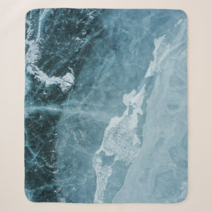 Aerial photography of sea waves during daytime sherpa blanket