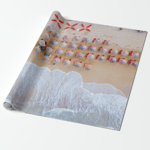 Aerial photography of seashore at daytime wrapping paper