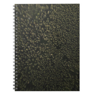 Aerial photography of tall green trees notebook
