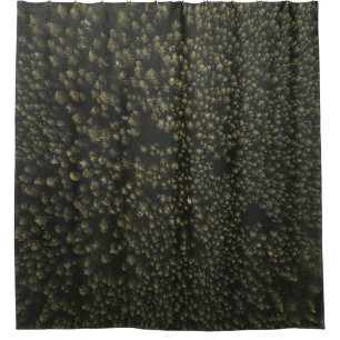 Aerial photography of tall green trees shower curtain