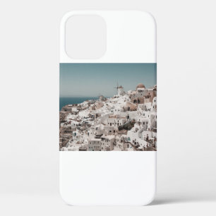 AERIAL PHOTOGRAPHY OF WHITE CONCRETE BUILDINGS DUR iPhone 12 CASE