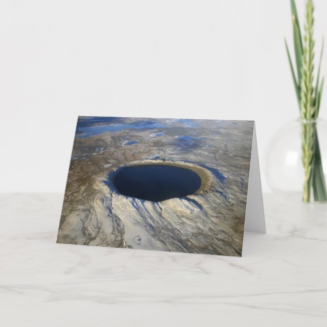 Aerial Pingualuit Crater, Quebec, Canada. Card (Front)