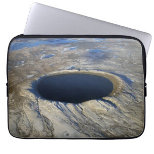 Aerial Pingualuit Crater, Quebec, Canada. Laptop Sleeve