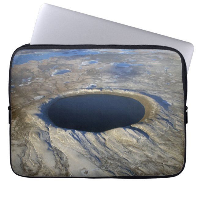 Aerial Pingualuit Crater, Quebec, Canada. Laptop Sleeve (Front)