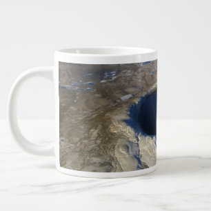 Aerial Pingualuit Crater, Quebec, Canada. Large Coffee Mug