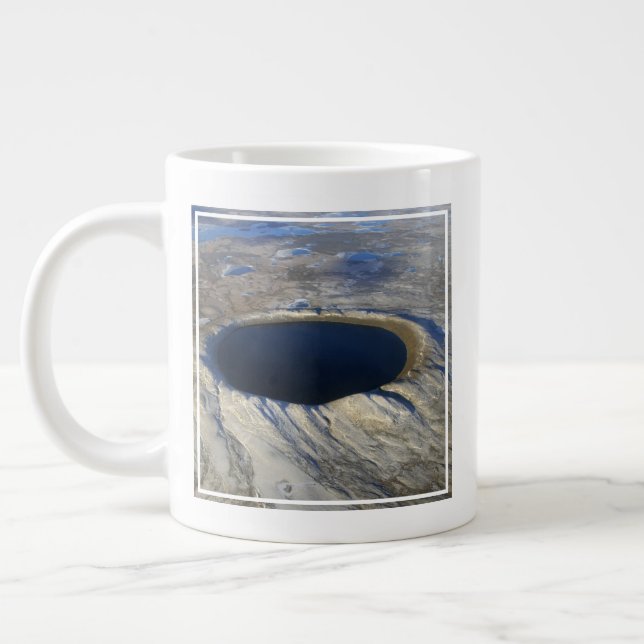 Aerial Pingualuit Crater, Quebec, Canada. Large Coffee Mug (Left)
