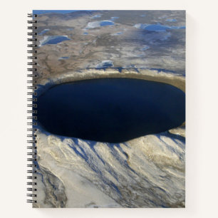 Aerial Pingualuit Crater, Quebec, Canada. Notebook