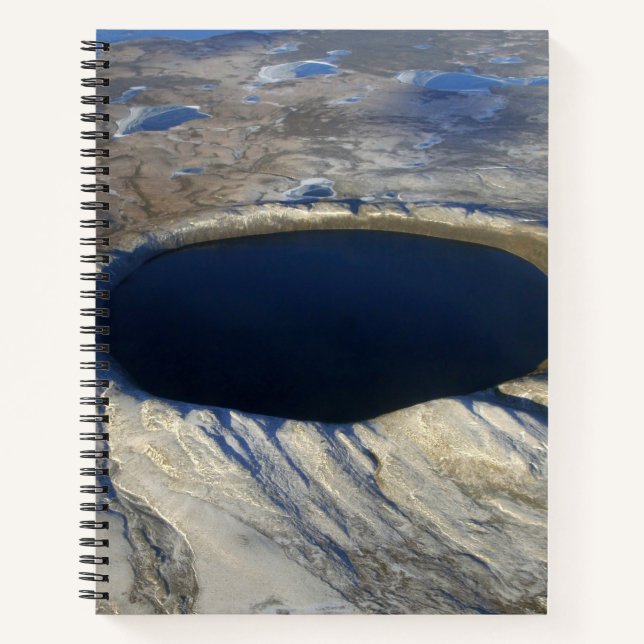 Aerial Pingualuit Crater, Quebec, Canada. Notebook (Front)