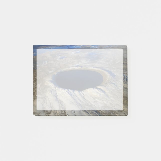 Aerial Pingualuit Crater, Quebec, Canada. Post-it Notes (Front)