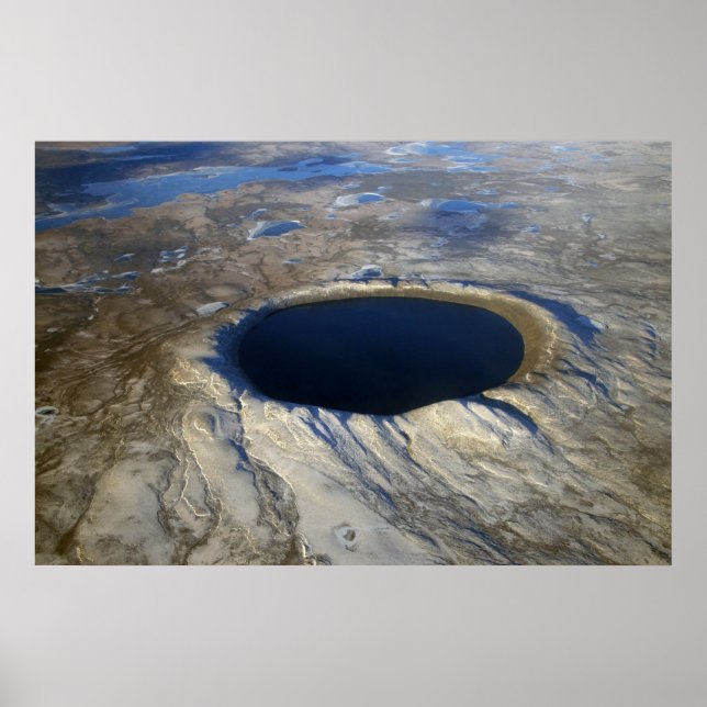 Aerial Pingualuit Crater, Quebec, Canada. Poster (Front)