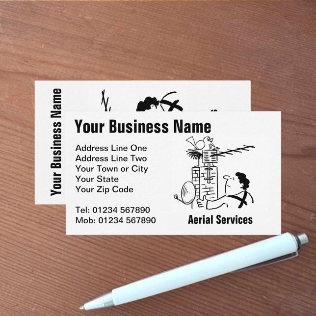 Aerial Services Cartoon Business Card (Creator Uploaded)