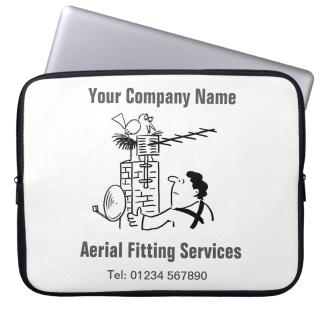 Aerial Services Cartoon Computer Sleeve (Front)