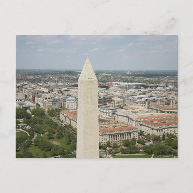 Aerial showing top of Washington Monument Postcard (Front)