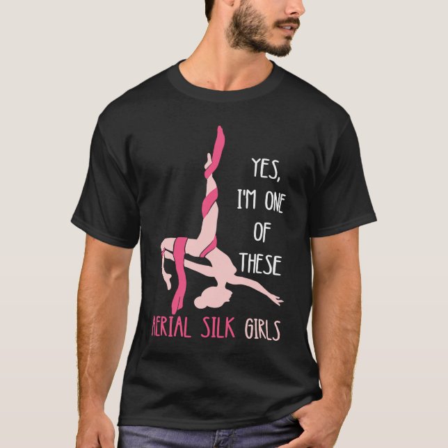 Aerial Silk Girl Hanging Aerialist Air Acrobatic A T-Shirt (Front)