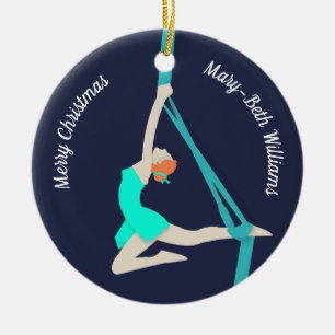Aerial Silks Ceramic Ornament