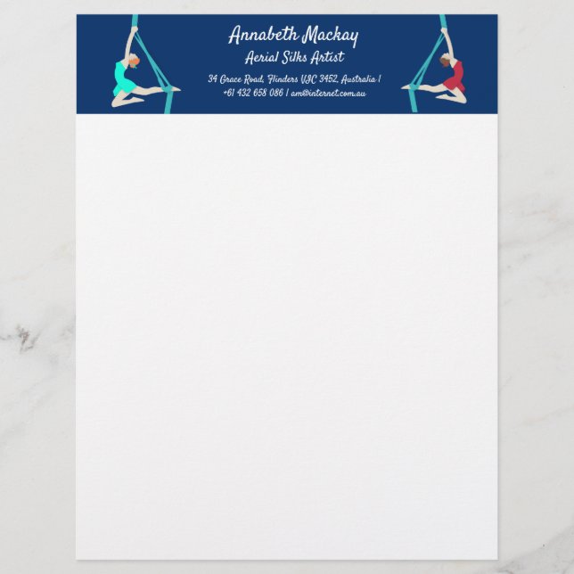 Aerial Silks Custom Letterhead (Front)