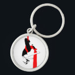 Aerial Silks Gemini Pose Keychain<br><div class="desc">Show off your love of aerial dance no matter where you are with this keychain featuring the classic gemini pose in black and red.</div>