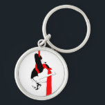 Aerial Silks Gemini Pose Keychain<br><div class="desc">Show off your love of aerial dance no matter where you are with this keychain featuring the classic gemini pose in black and red.</div>