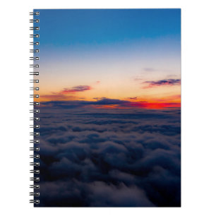Aerial sunset view over the Blue Ridge Mountains f Notebook