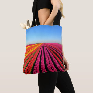 Aerial Tulip Fields at Peak Bloom Tote Bag