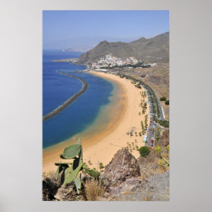 Aerial view a beach of Tenerife Poster