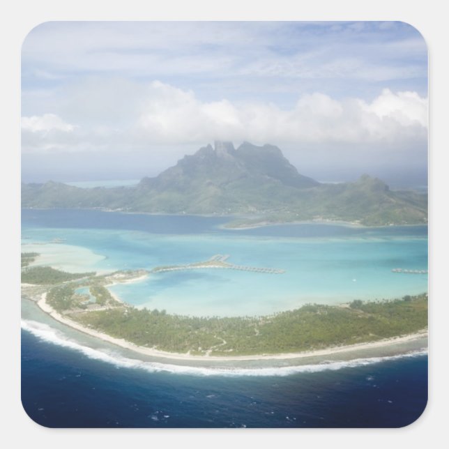 Aerial view from small commuter plane of Bora Square Sticker (Front)