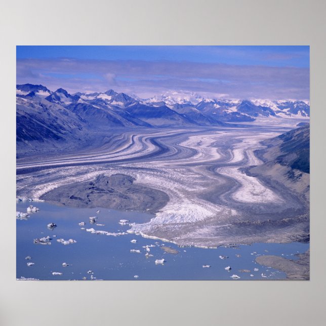 Aerial view Lowell Glacier, Kluane National Poster (Front)