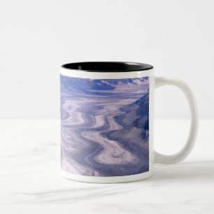 Aerial view Lowell Glacier, Kluane National Two-Tone Coffee Mug