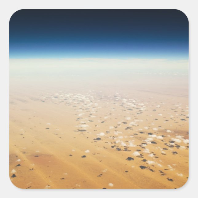 Aerial view of a desert square sticker (Front)