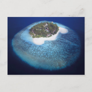 Aerial View of a Tropical Island, Maldives Postcard