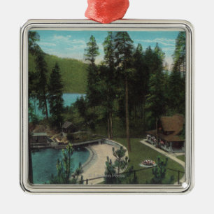 Aerial View of a Typical Summer Home on the Metal Tree Decoration