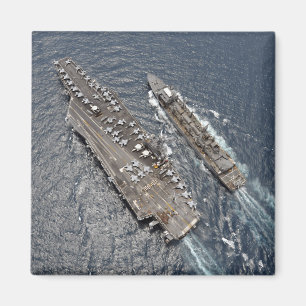 Aerial view of aircraft carrier USS Ronald Reag Magnet
