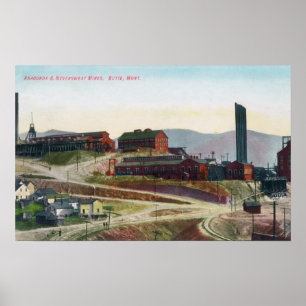 Aerial View of Anaconda & Neversweat Mines Poster