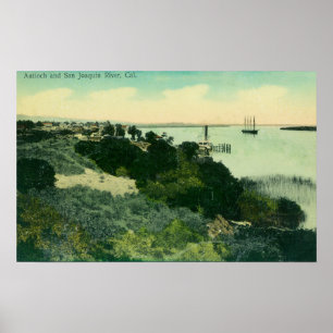 Aerial View of Antioch and San Joaquin River Poster