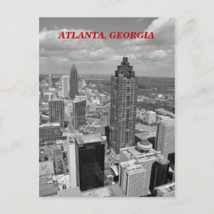 Aerial View of Atlanta, Georgia In Black and White Postcard