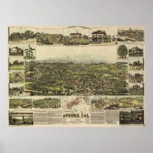 Aerial View of Auburn, California (1887) Poster