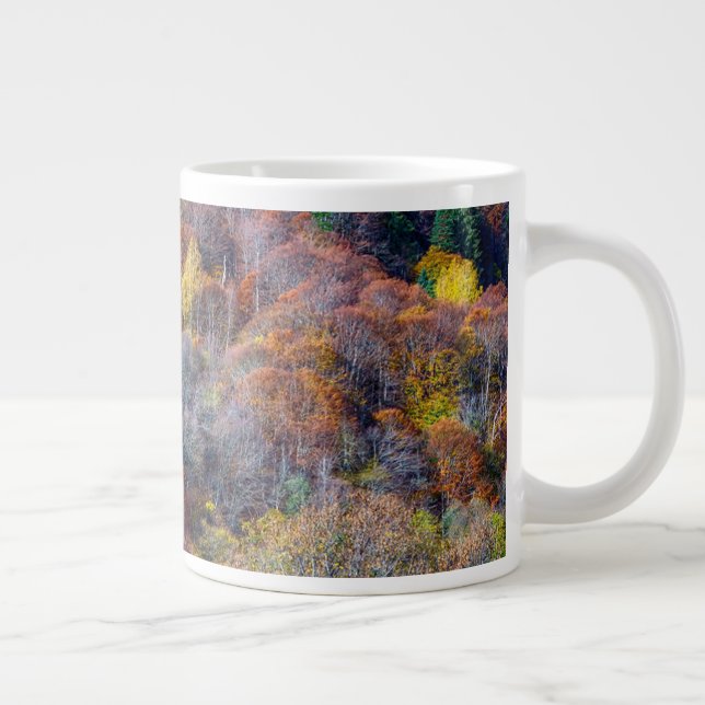  Aerial View of Autumn forest Colourful Trees    Large Coffee Mug (Right)
