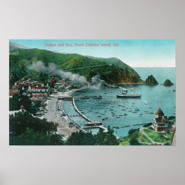 Aerial View of Avalon and Bay Poster (Front)