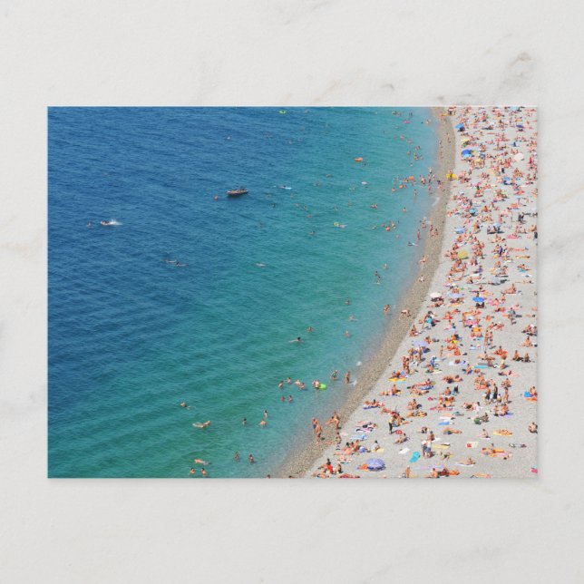 Aerial view of beach in Nice, France Postcard (Front)