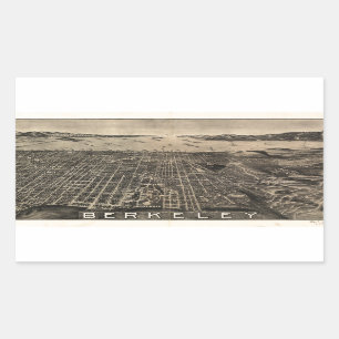 Aerial View of Berkeley, California (1909) Rectangular Sticker