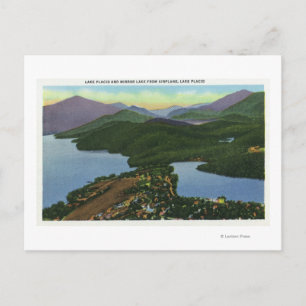Aerial View of Both Lake Placid & Mirror Lake Postcard