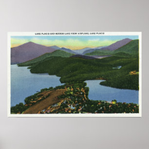Aerial View of Both Lake Placid & Mirror Lake Poster