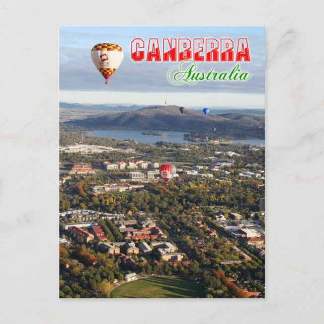Aerial view of Canberra - Australia's capital Postcard (Front)