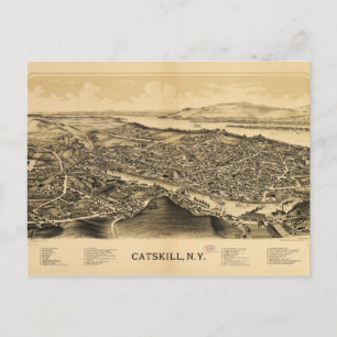 Aerial View of Catskill, New York (1889) Postcard