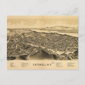 Aerial View of Catskill, New York (1889) Postcard