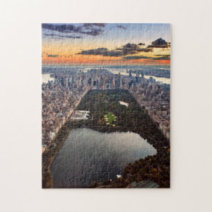 Aerial View of Central Park at Sunset Jigsaw Puzzle
